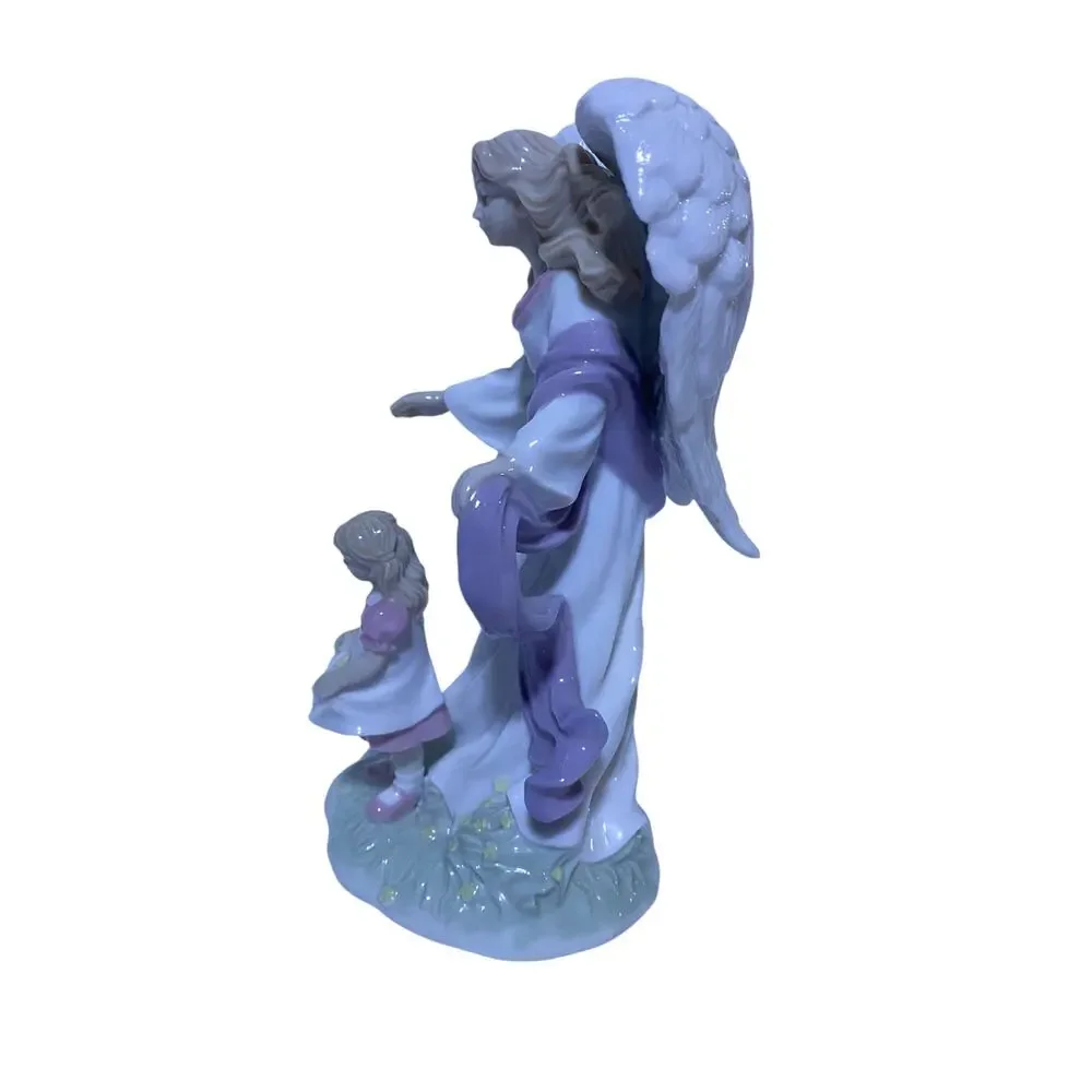 Guardian Angel With Girl Figurine Valencia Collection In Style of Lladro